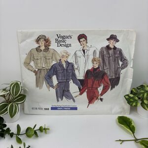 Jacket Size 14 Pattern 1968 Loose Unlined Yoke Pockets Shoulder Pads Vtg 80s CUT